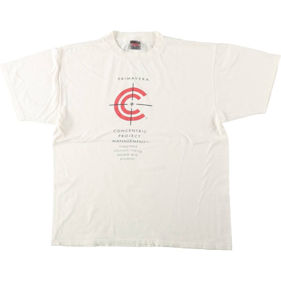 90'S ONEITA PRIMAVERA Print T-Shirt, Men's XL equivalent, Vintage cotton white type Vintage Second Hand