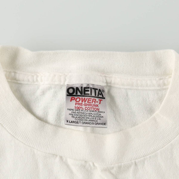 90'S ONEITA PRIMAVERA Print T-Shirt, Men's XL equivalent, Vintage cotton white type Vintage Second Hand