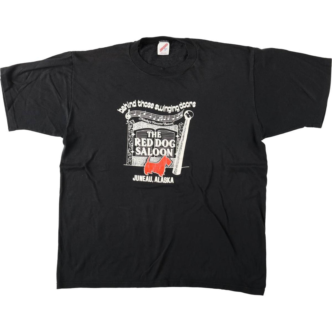 Vintage 80s-90'S Jerzees Printed T-Shirt, Made in USA, Men's XL cotton black type Vintage Second Hand
