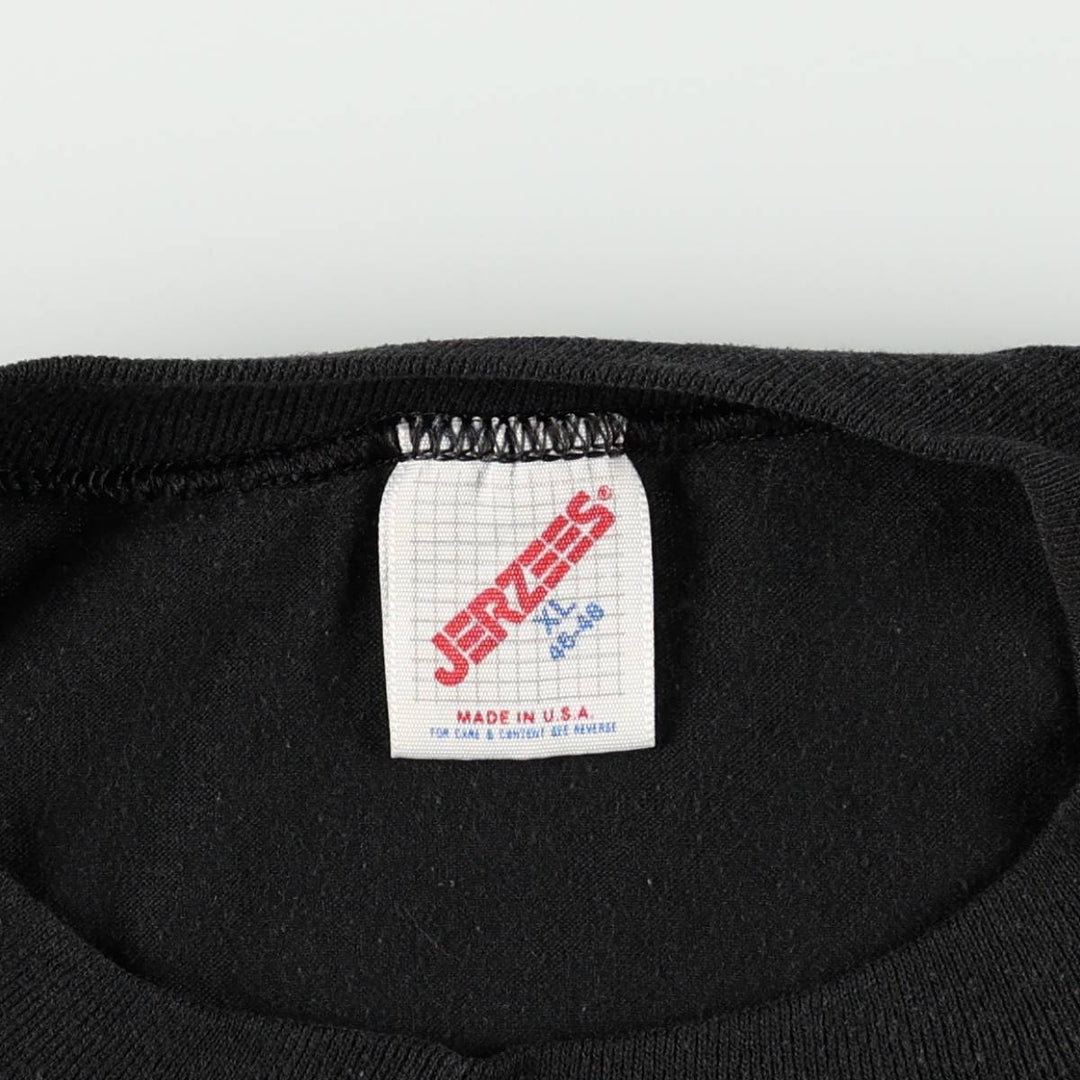 Vintage 80s-90'S Jerzees Printed T-Shirt, Made in USA, Men's XL cotton black type Vintage Second Hand