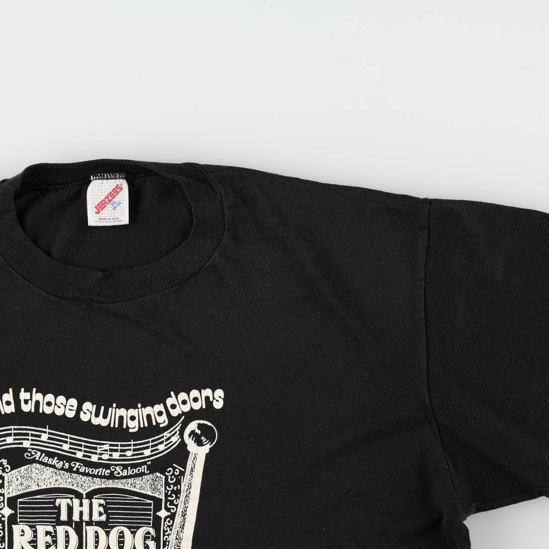 Vintage 80s-90'S Jerzees Printed T-Shirt, Made in USA, Men's XL cotton black type Vintage Second Hand