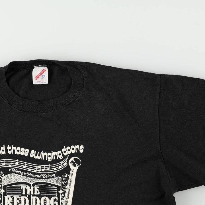 Vintage 80s-90'S Jerzees Printed T-Shirt, Made in USA, Men's XL cotton black type Vintage Second Hand