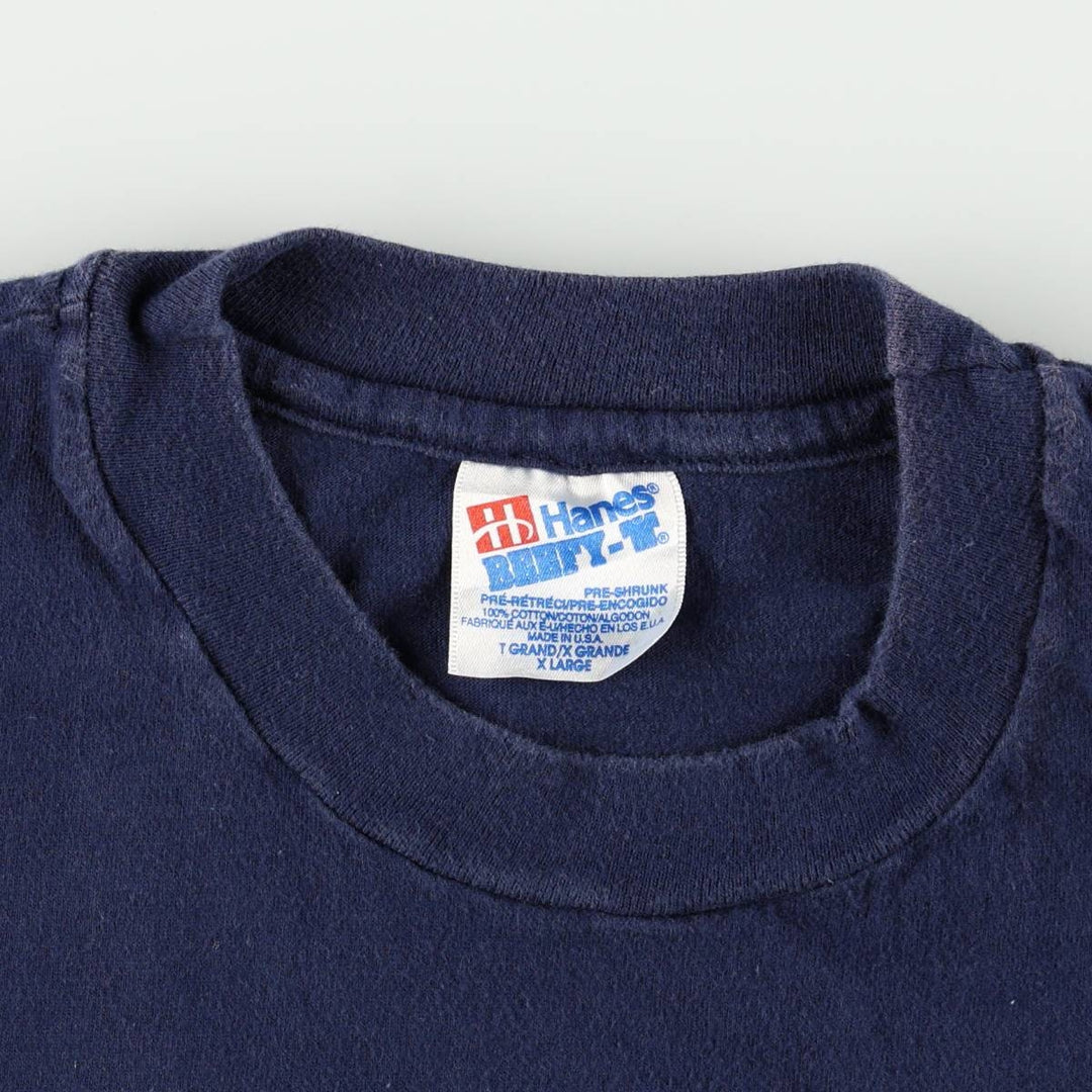 90'S Hanes Los Angeles Chargers sports print t-shirt, made in USA, men's size XL equivalent, vintage. cotton navy blue type Vintage Second Hand