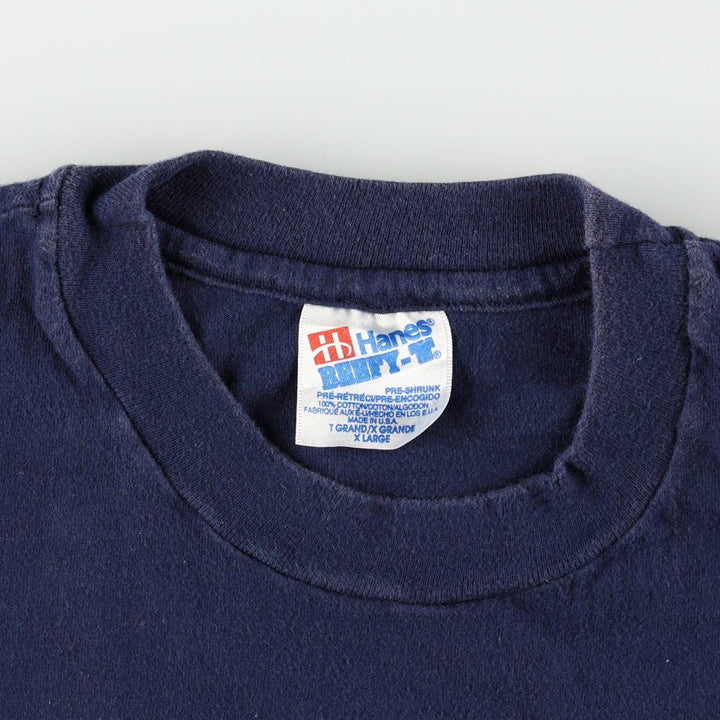 90'S Hanes Los Angeles Chargers sports print t-shirt, made in USA, men's size XL equivalent, vintage. cotton navy blue type Vintage Second Hand