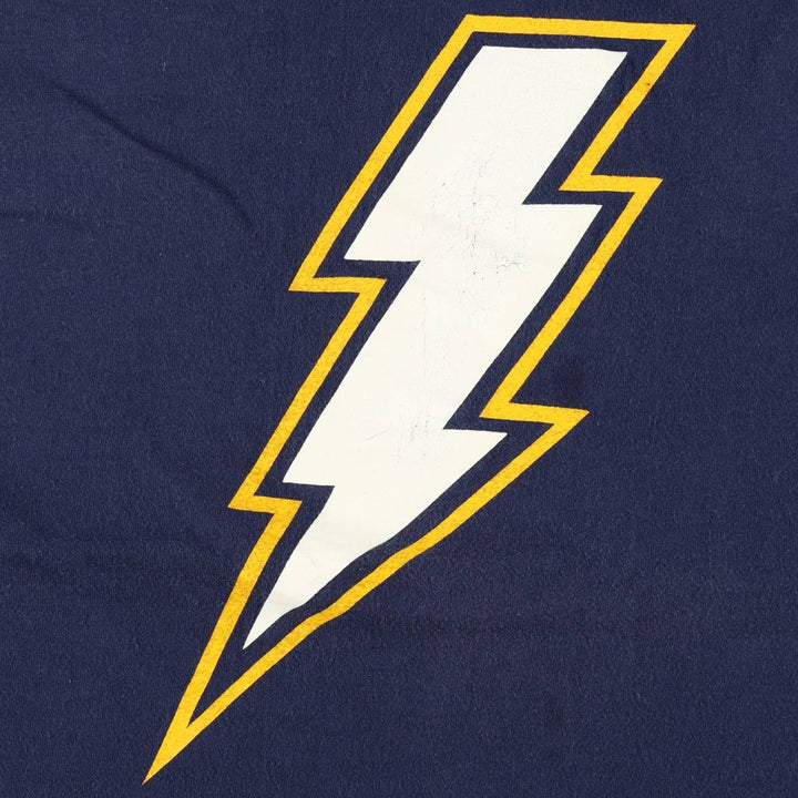 90'S Hanes Los Angeles Chargers sports print t-shirt, made in USA, men's size XL equivalent, vintage. cotton navy blue type Vintage Second Hand