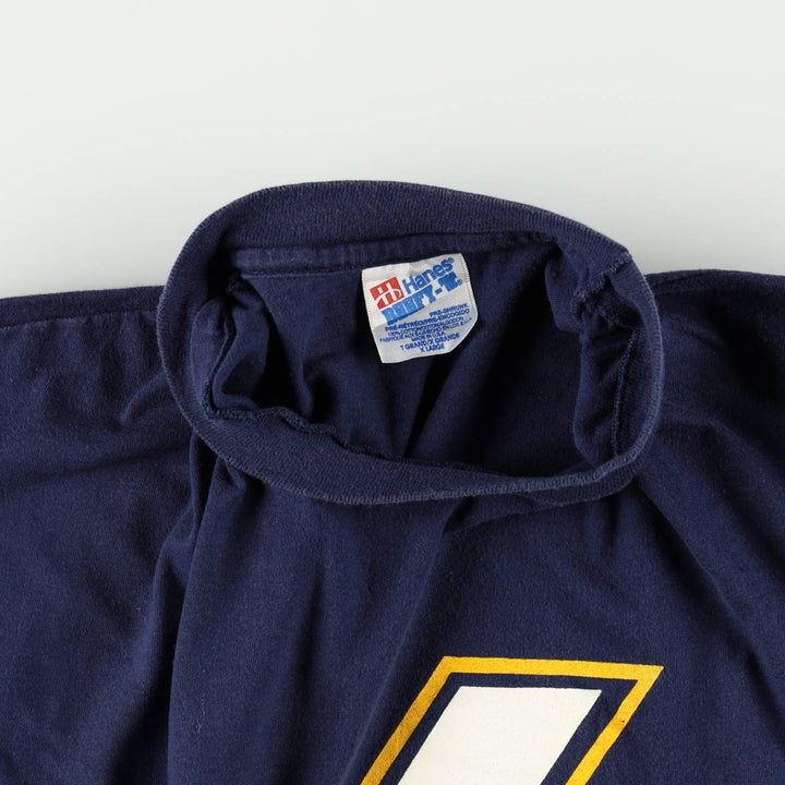 90'S Hanes Los Angeles Chargers sports print t-shirt, made in USA, men's size XL equivalent, vintage. cotton navy blue type Vintage Second Hand