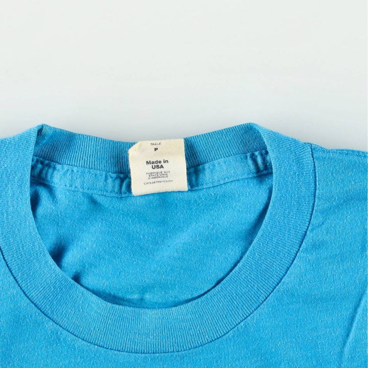 90'S NEON print T-shirt, Made in USA, Men's size S equivalent, Vintage unclear Blue type light blue Vintage Second Hand