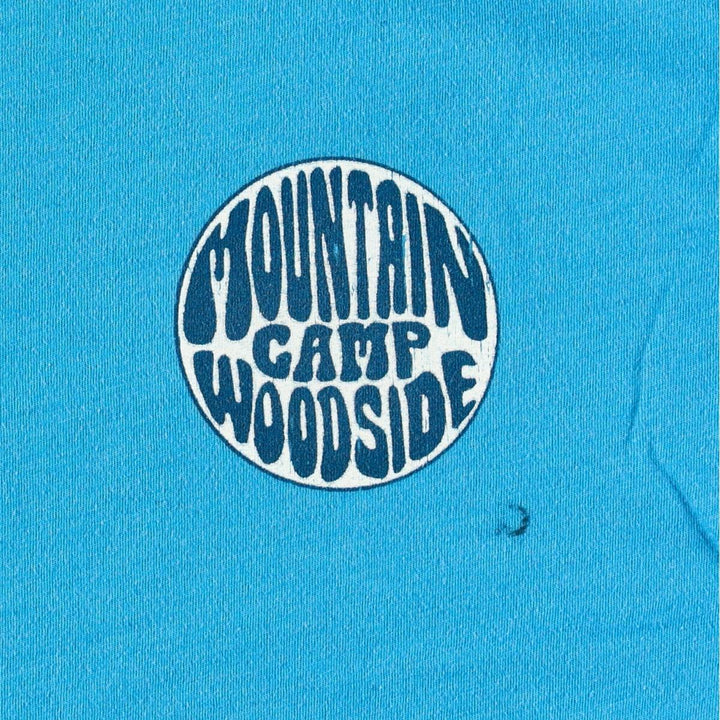 90'S NEON print T-shirt, Made in USA, Men's size S equivalent, Vintage unclear Blue type light blue Vintage Second Hand