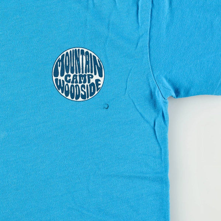 90'S NEON print T-shirt, Made in USA, Men's size S equivalent, Vintage unclear Blue type light blue Vintage Second Hand