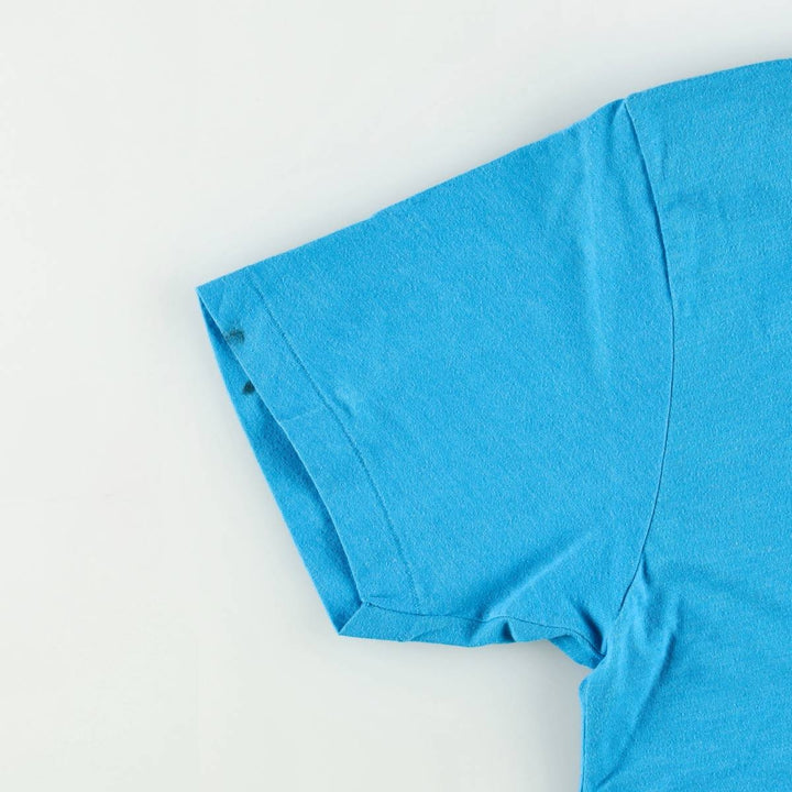 90'S NEON print T-shirt, Made in USA, Men's size S equivalent, Vintage unclear Blue type light blue Vintage Second Hand