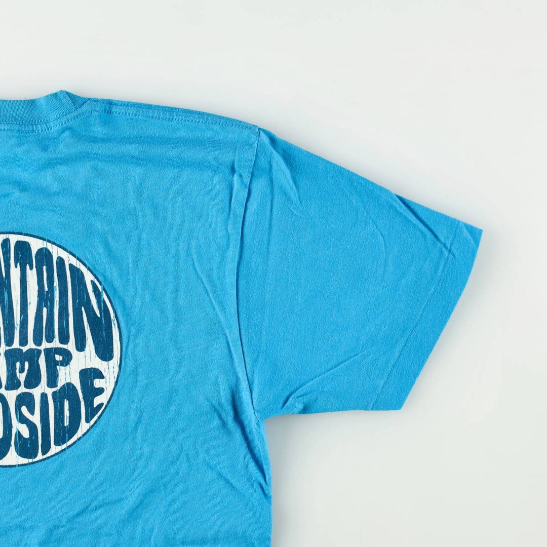 90'S NEON print T-shirt, Made in USA, Men's size S equivalent, Vintage unclear Blue type light blue Vintage Second Hand