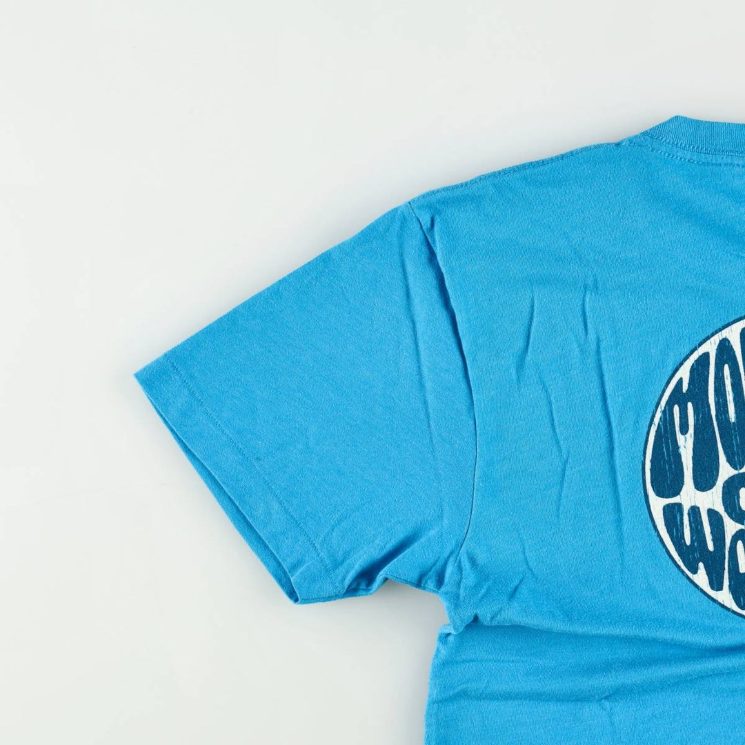 90'S NEON print T-shirt, Made in USA, Men's size S equivalent, Vintage unclear Blue type light blue Vintage Second Hand
