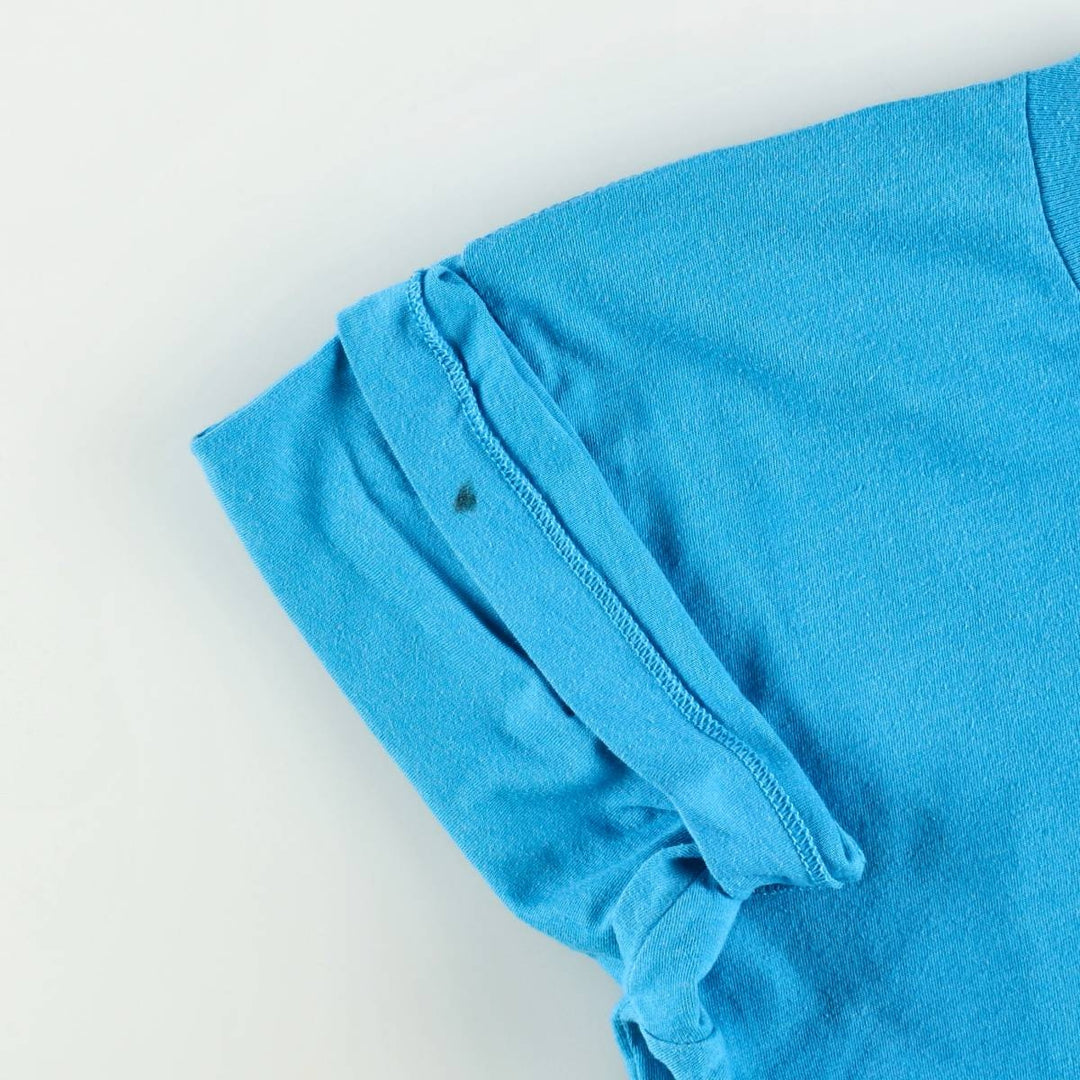 90'S NEON print T-shirt, Made in USA, Men's size S equivalent, Vintage unclear Blue type light blue Vintage Second Hand
