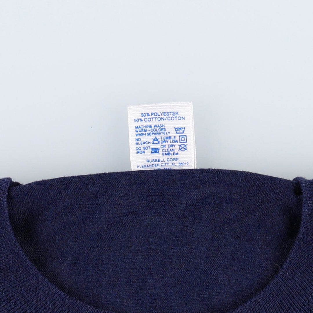 Vintage 90'S Russell print T-shirt, Made in USA, Men's Size L cotton navy blue type Vintage Second Hand