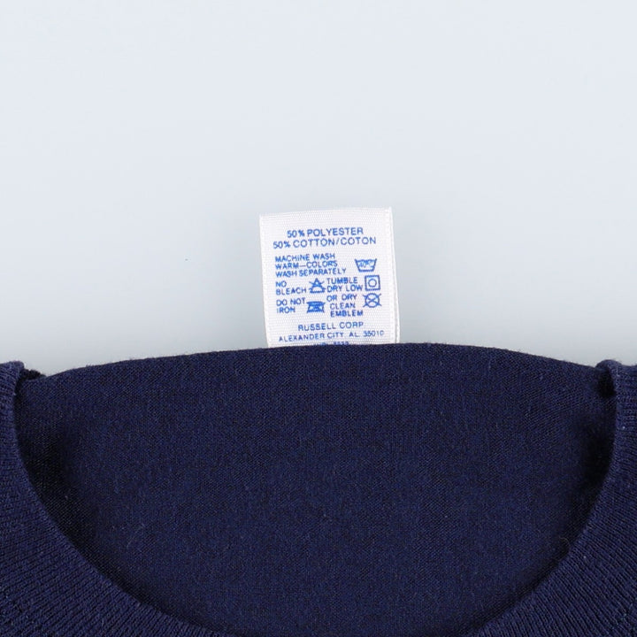 Vintage 90'S Russell print T-shirt, Made in USA, Men's Size L cotton navy blue type Vintage Second Hand
