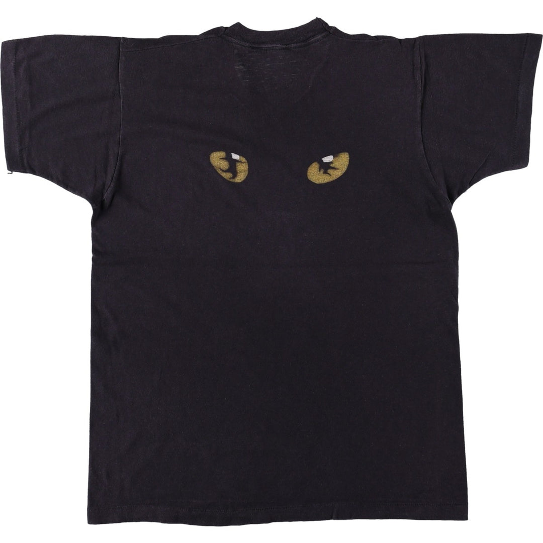 80'S CATS Cat Pattern Print T-Shirt, Men's XL (approx.), Vintage unclear black type Vintage Second Hand