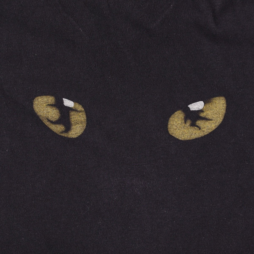 80'S CATS Cat Pattern Print T-Shirt, Men's XL (approx.), Vintage unclear black type Vintage Second Hand