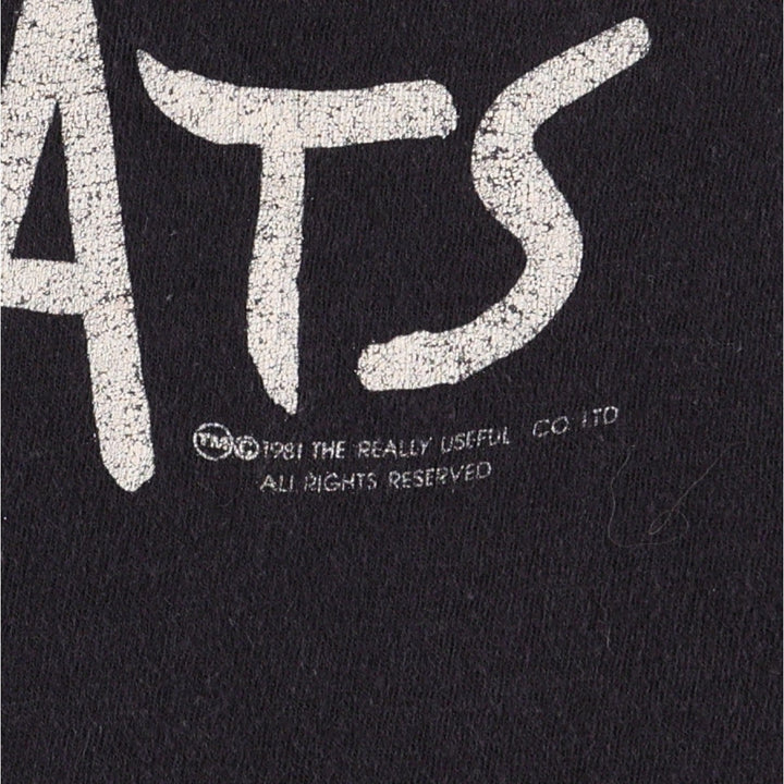 80'S CATS Cat Pattern Print T-Shirt, Men's XL (approx.), Vintage unclear black type Vintage Second Hand