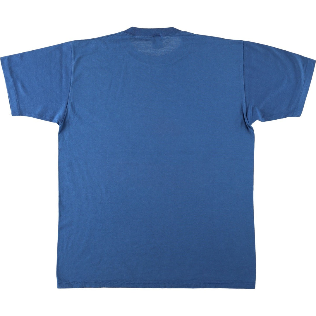 80'S Jerzees fish print t-shirt, made in USA, men's size XL equivalent, vintage. cotton blue type Vintage Second Hand