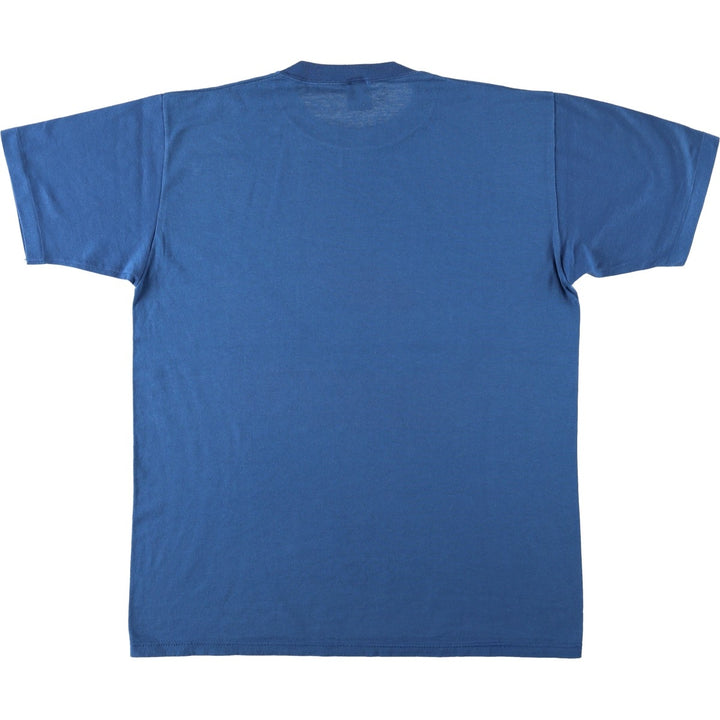 80'S Jerzees fish print t-shirt, made in USA, men's size XL equivalent, vintage. cotton blue type Vintage Second Hand