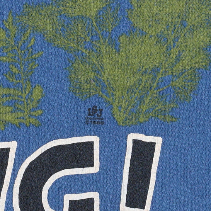 80'S Jerzees fish print t-shirt, made in USA, men's size XL equivalent, vintage. cotton blue type Vintage Second Hand