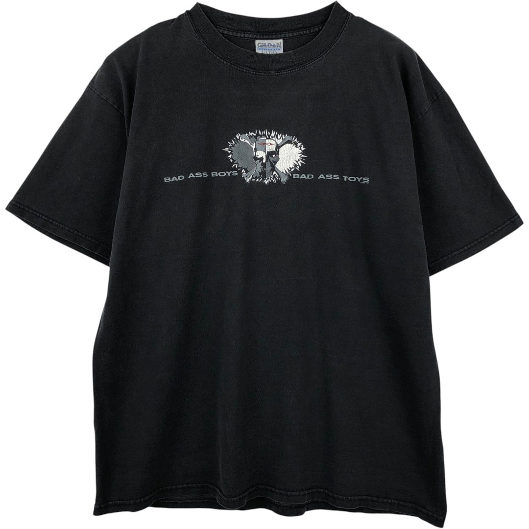 2000'S Gildan Skull Pattern Motorcycle T-Shirt, Men's Size XL (approx.) cotton black type Vintage Second Hand