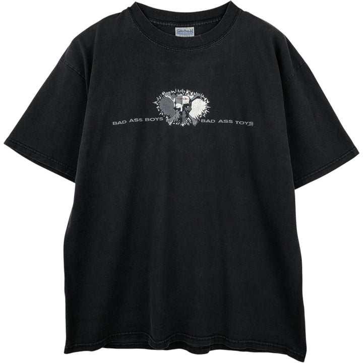 2000'S Gildan Skull Pattern Motorcycle T-Shirt, Men's Size XL (approx.) cotton black type Vintage Second Hand