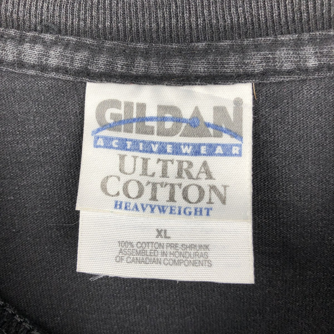 2000'S Gildan Skull Pattern Motorcycle T-Shirt, Men's Size XL (approx.) cotton black type Vintage Second Hand