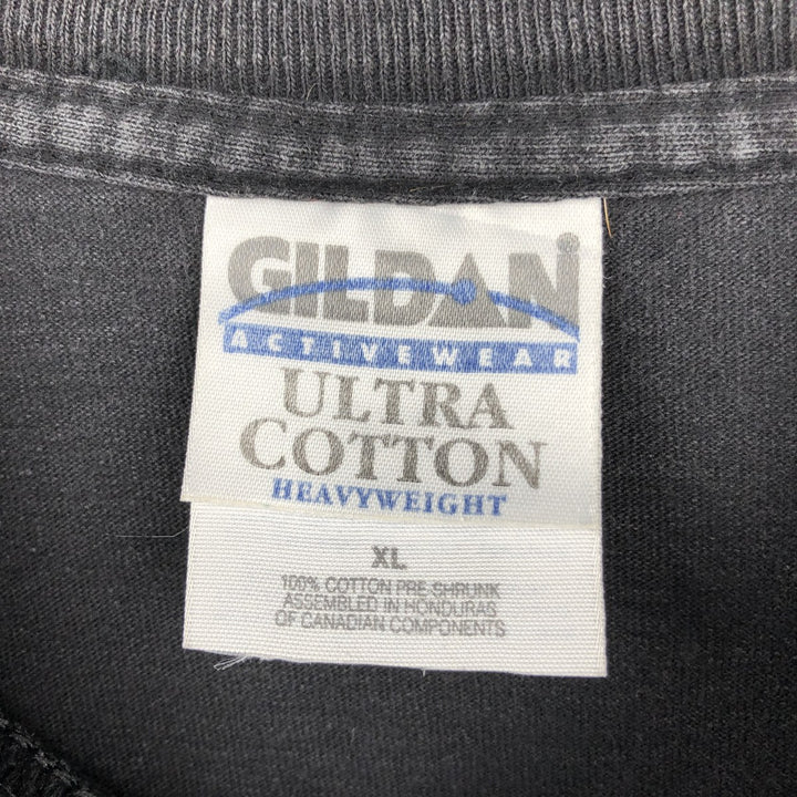 2000'S Gildan Skull Pattern Motorcycle T-Shirt, Men's Size XL (approx.) cotton black type Vintage Second Hand
