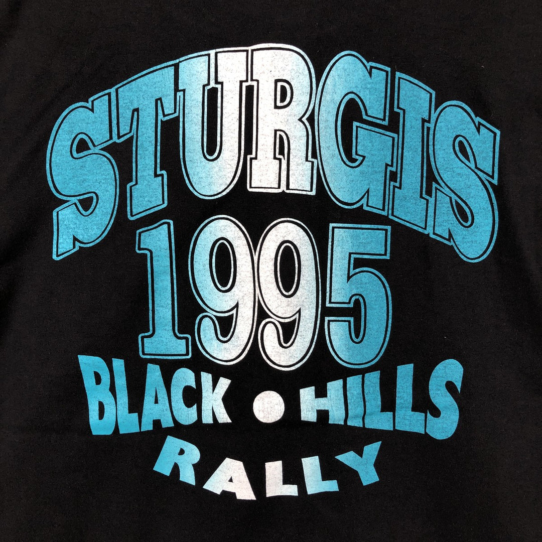 Hanes Sturgis Motorcycle Rally Motorcycle T-shirt, Men's XL (approx.) cotton black type Vintage Second Hand