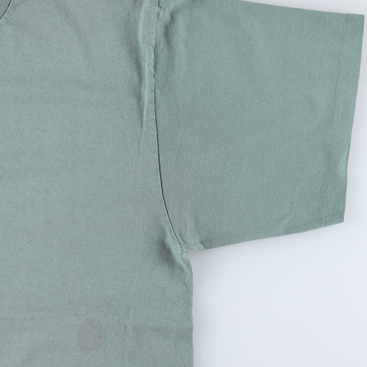 90'S Columbia Short-Sleeve Printed T-Shirt, Made in USA, Men's Size XL (Equivalent), Vintage cotton Khaki type sage green Vintage Second Hand