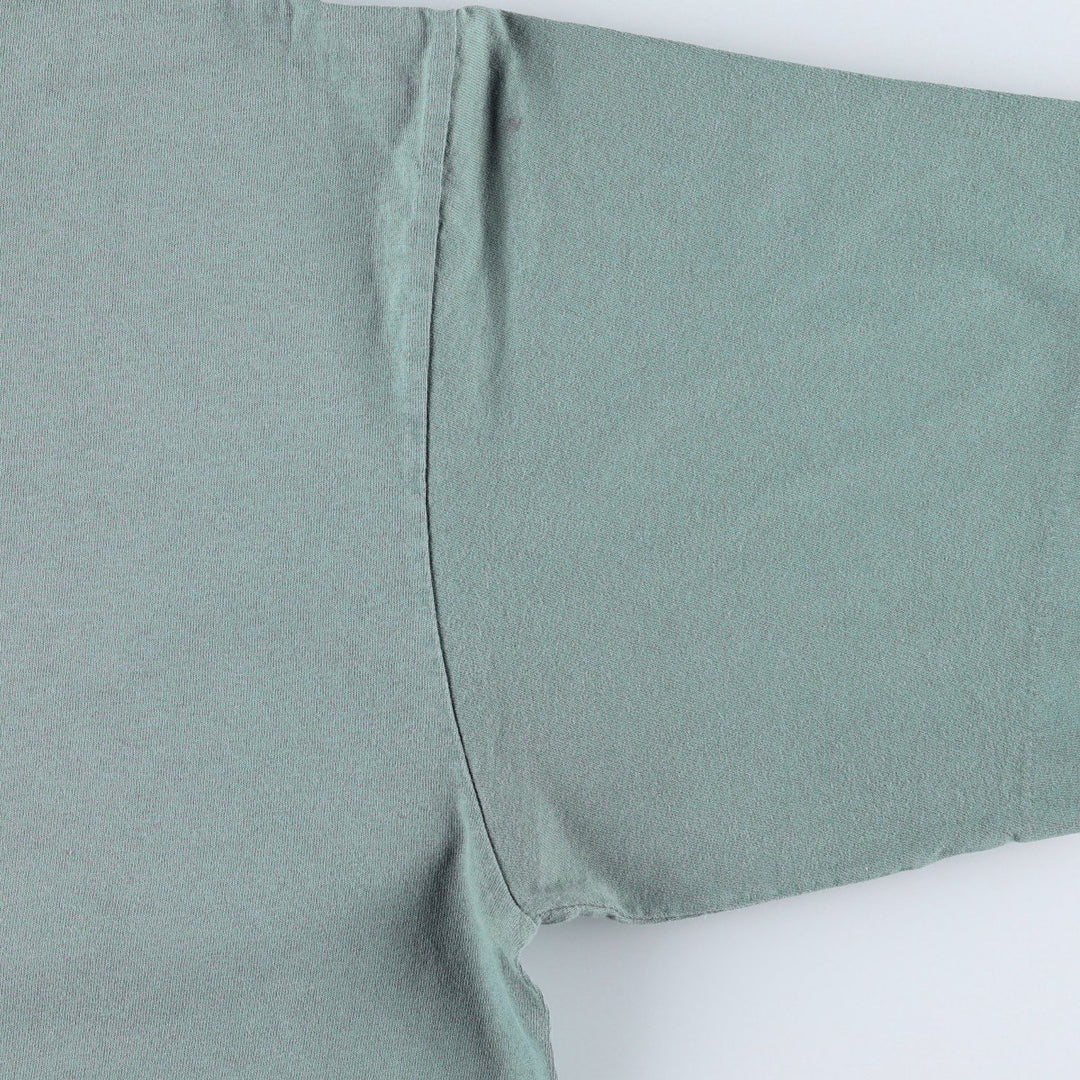 90'S Columbia Short-Sleeve Printed T-Shirt, Made in USA, Men's Size XL (Equivalent), Vintage cotton Khaki type sage green Vintage Second Hand