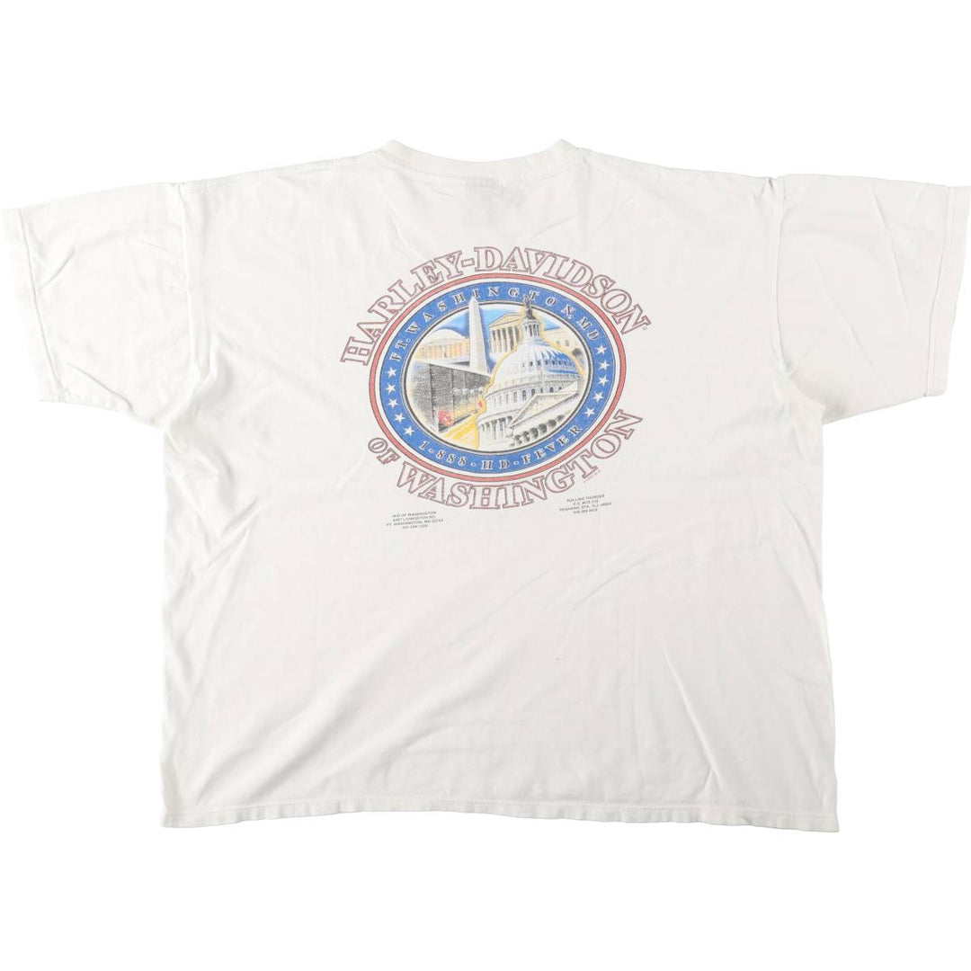 90'S Harley-Davidson Motorcycle Bike T-shirt Made in USA Men's XXL Vintage cotton white type Vintage Second Hand