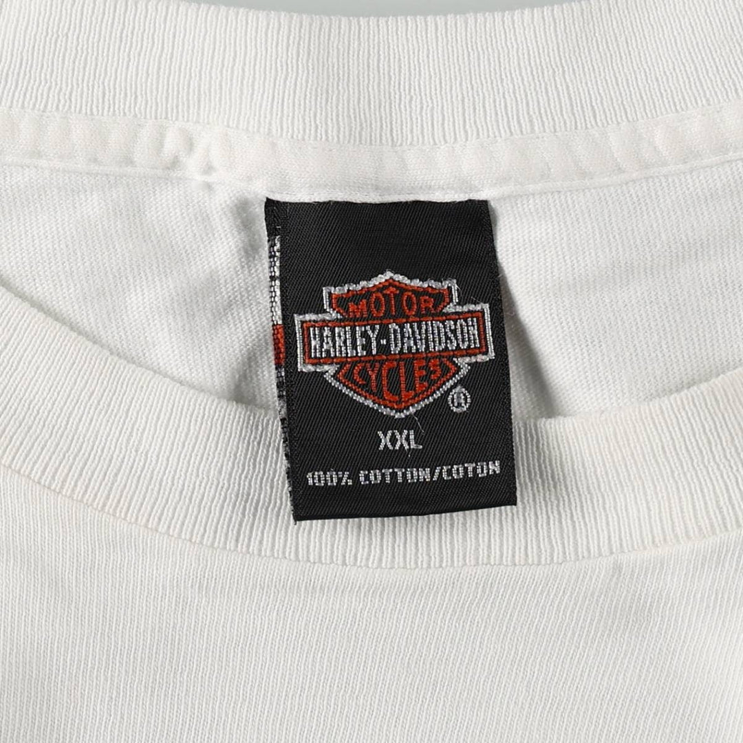 90'S Harley-Davidson Motorcycle Bike T-shirt Made in USA Men's XXL Vintage cotton white type Vintage Second Hand