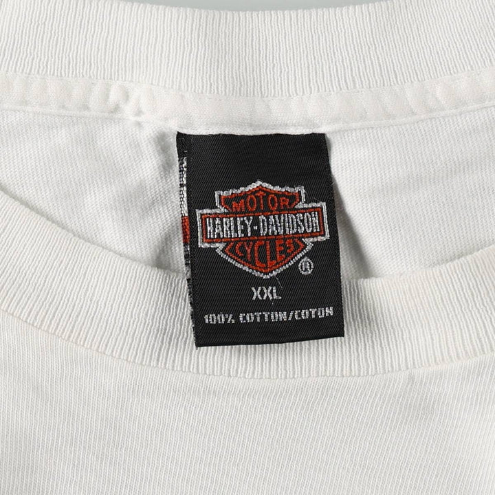 90'S Harley-Davidson Motorcycle Bike T-shirt Made in USA Men's XXL Vintage cotton white type Vintage Second Hand
