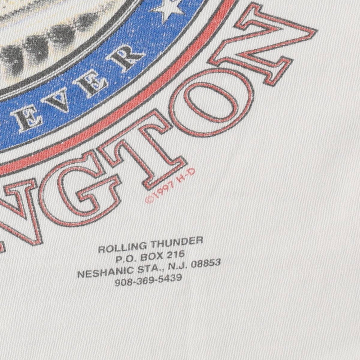 90'S Harley-Davidson Motorcycle Bike T-shirt Made in USA Men's XXL Vintage cotton white type Vintage Second Hand