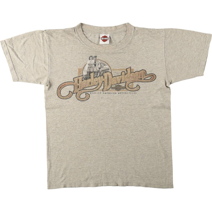 00'S Harley-Davidson Motorcycle Bike T-shirt Men's M size unclear gray type Vintage Second Hand