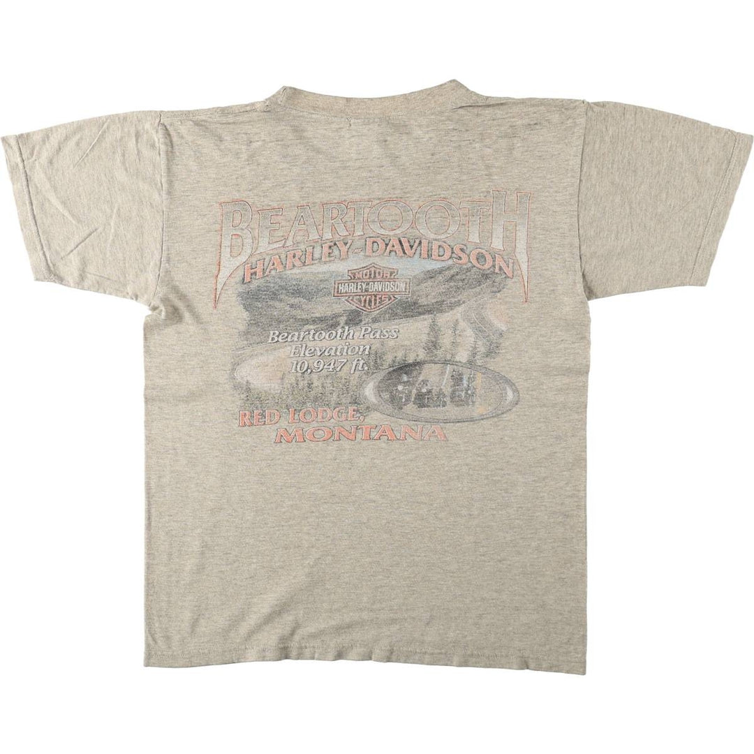 00'S Harley-Davidson Motorcycle Bike T-shirt Men's M size unclear gray type Vintage Second Hand