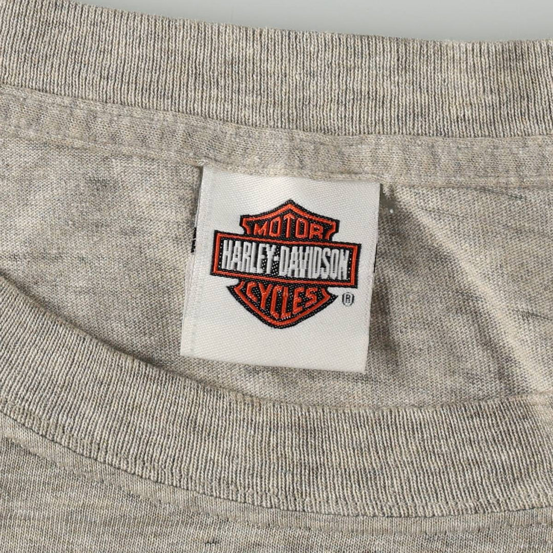 00'S Harley-Davidson Motorcycle Bike T-shirt Men's M size unclear gray type Vintage Second Hand