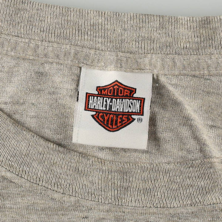 00'S Harley-Davidson Motorcycle Bike T-shirt Men's M size unclear gray type Vintage Second Hand