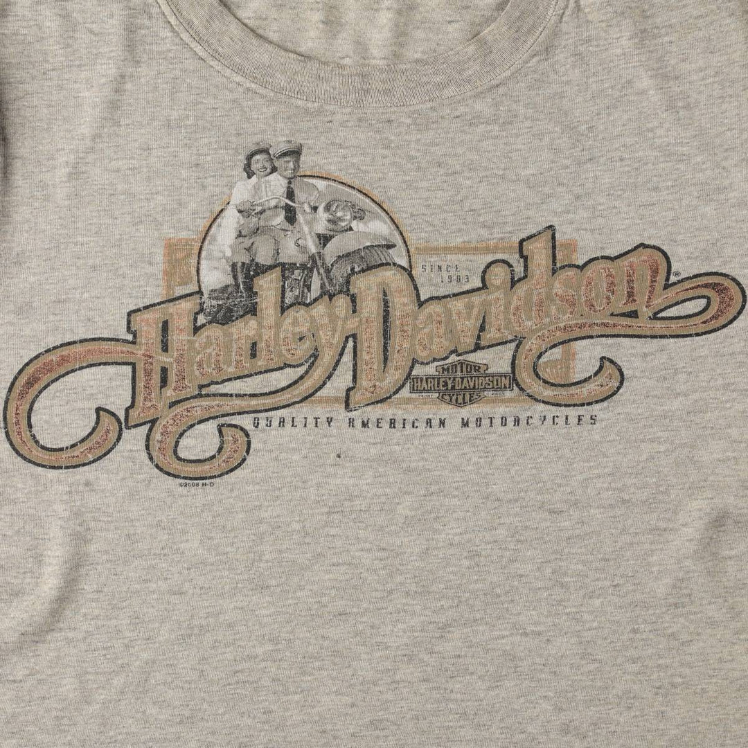 00'S Harley-Davidson Motorcycle Bike T-shirt Men's M size unclear gray type Vintage Second Hand
