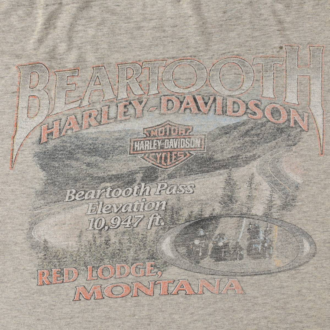 00'S Harley-Davidson Motorcycle Bike T-shirt Men's M size unclear gray type Vintage Second Hand