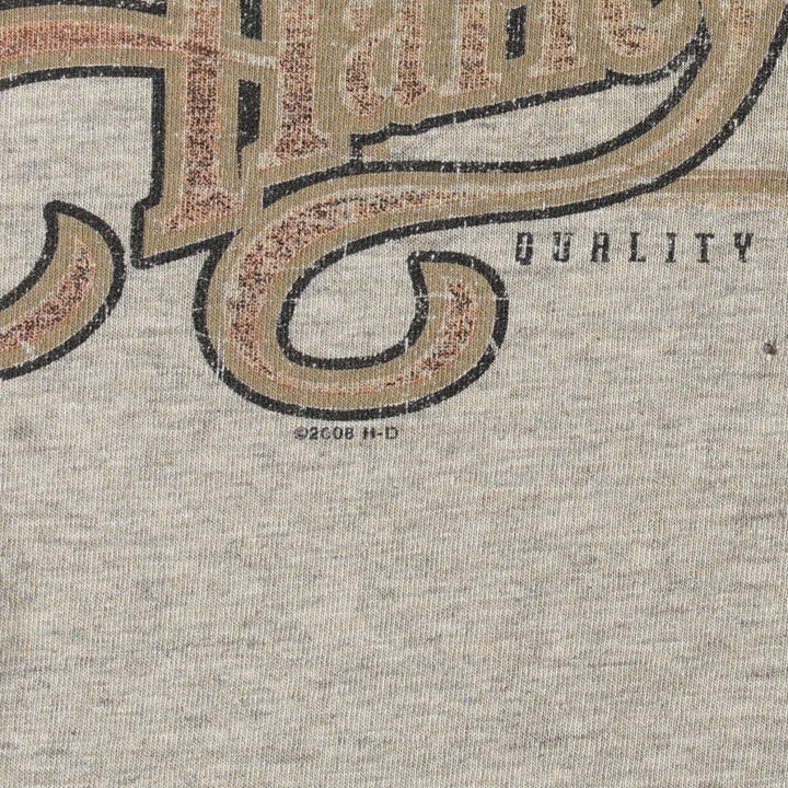 00'S Harley-Davidson Motorcycle Bike T-shirt Men's M size unclear gray type Vintage Second Hand