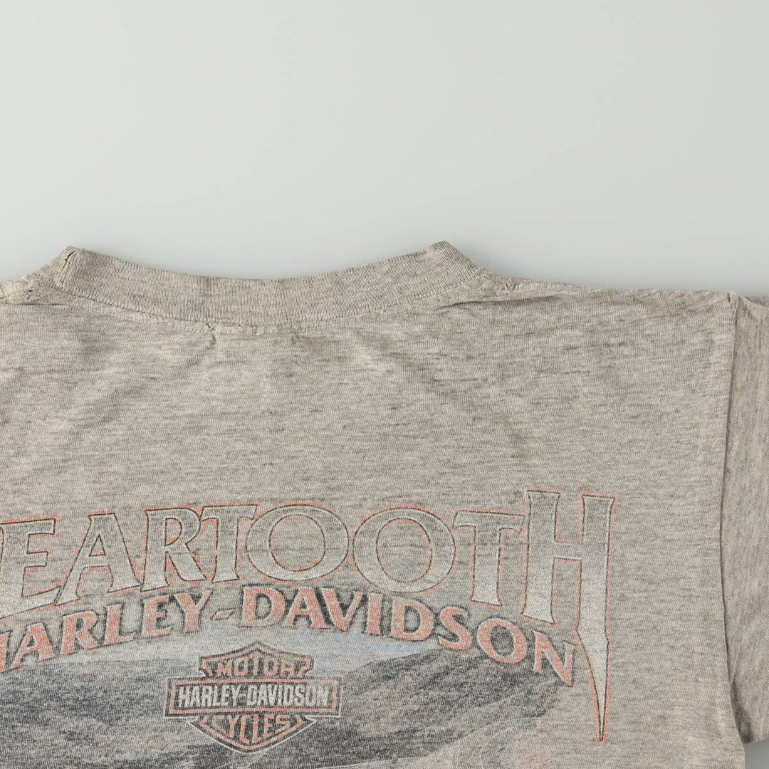 00'S Harley-Davidson Motorcycle Bike T-shirt Men's M size unclear gray type Vintage Second Hand