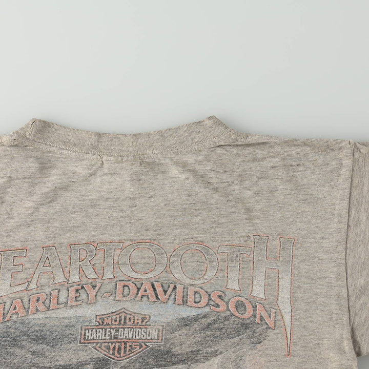 00'S Harley-Davidson Motorcycle Bike T-shirt Men's M size unclear gray type Vintage Second Hand