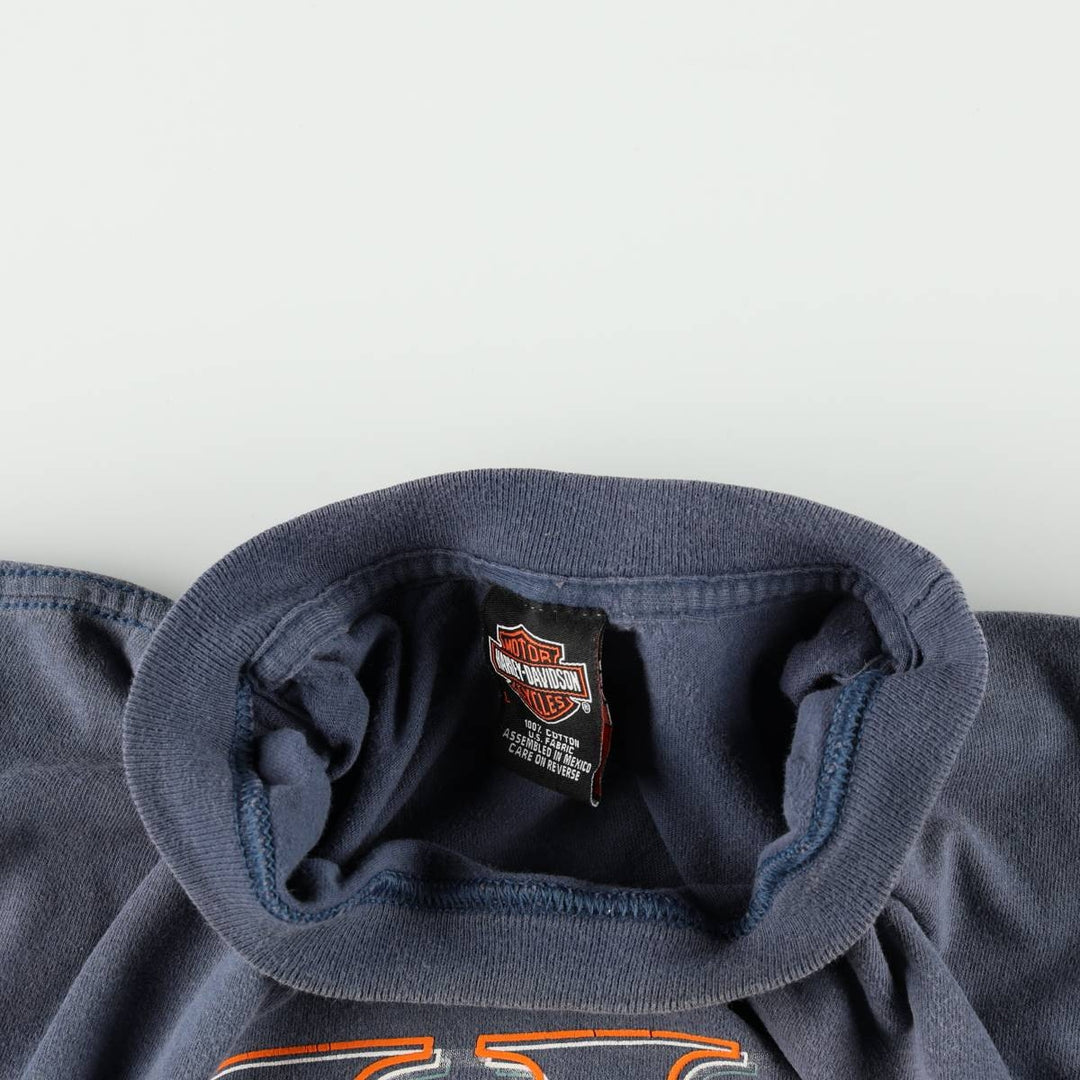 Harley-Davidson Motorcycle Bike T-shirt, Men's Medium cotton navy blue type Vintage Second Hand