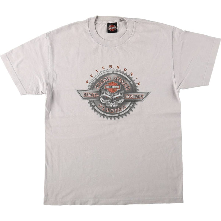 Harley-Davidson Skull Pattern Motorcycle Bike T-shirt Men's M size cotton gray type Vintage Second Hand