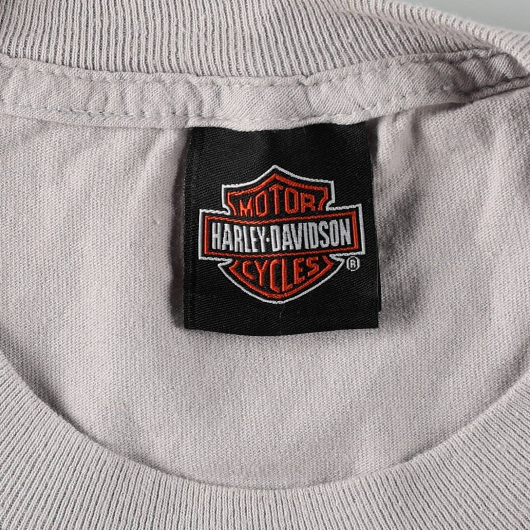 Harley-Davidson Skull Pattern Motorcycle Bike T-shirt Men's M size cotton gray type Vintage Second Hand