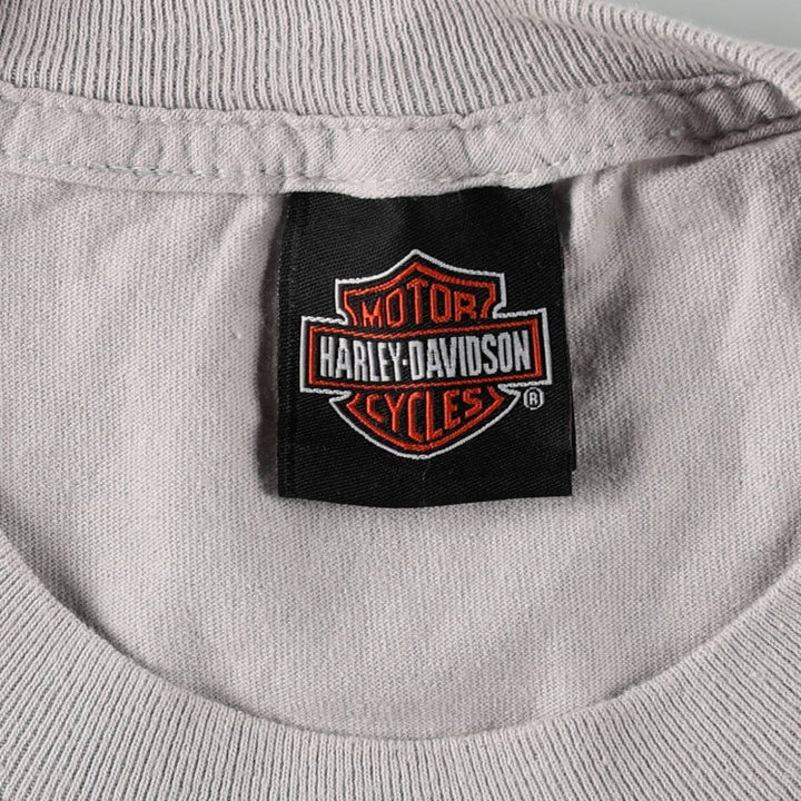 Harley-Davidson Skull Pattern Motorcycle Bike T-shirt Men's M size cotton gray type Vintage Second Hand
