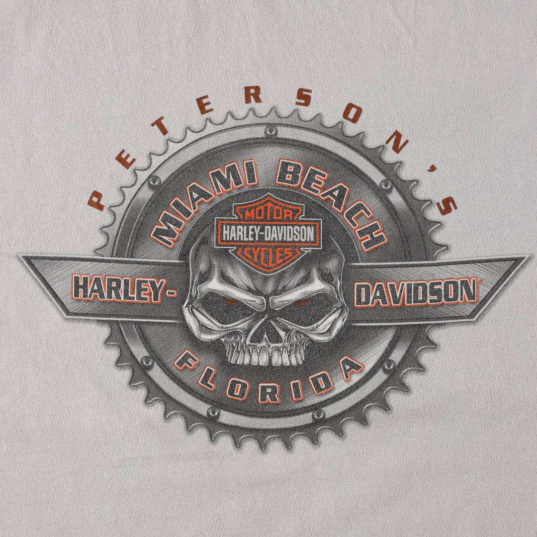 Harley-Davidson Skull Pattern Motorcycle Bike T-shirt Men's M size cotton gray type Vintage Second Hand
